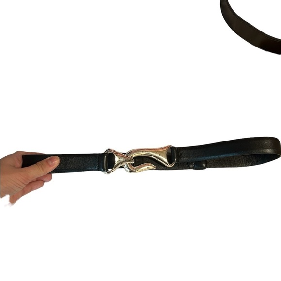 Chicos Black Leather Clasp Belt - Picture 1 of 4